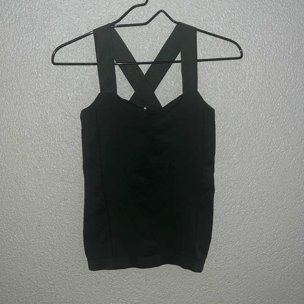 Athleta green cross cross top
